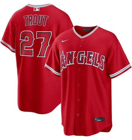 Men’s Mike Trout Red Stitched Jersey - Small up to 6XL