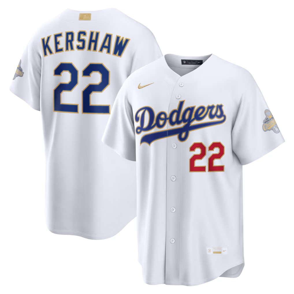 Men’s Clayton Kershaw White Stitched Jersey - Small up to 6XL
