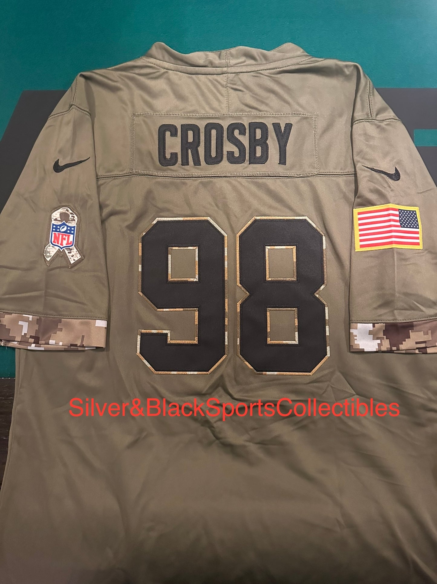 Men’s Maxx Crosby Salute to Service Stitched Las Vegas Raiders Jersey (SMALL - 6XL)