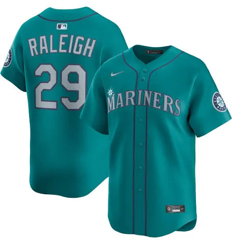 Men's Cal Raleigh Teal Stitched Jersey - Small up to 6XL