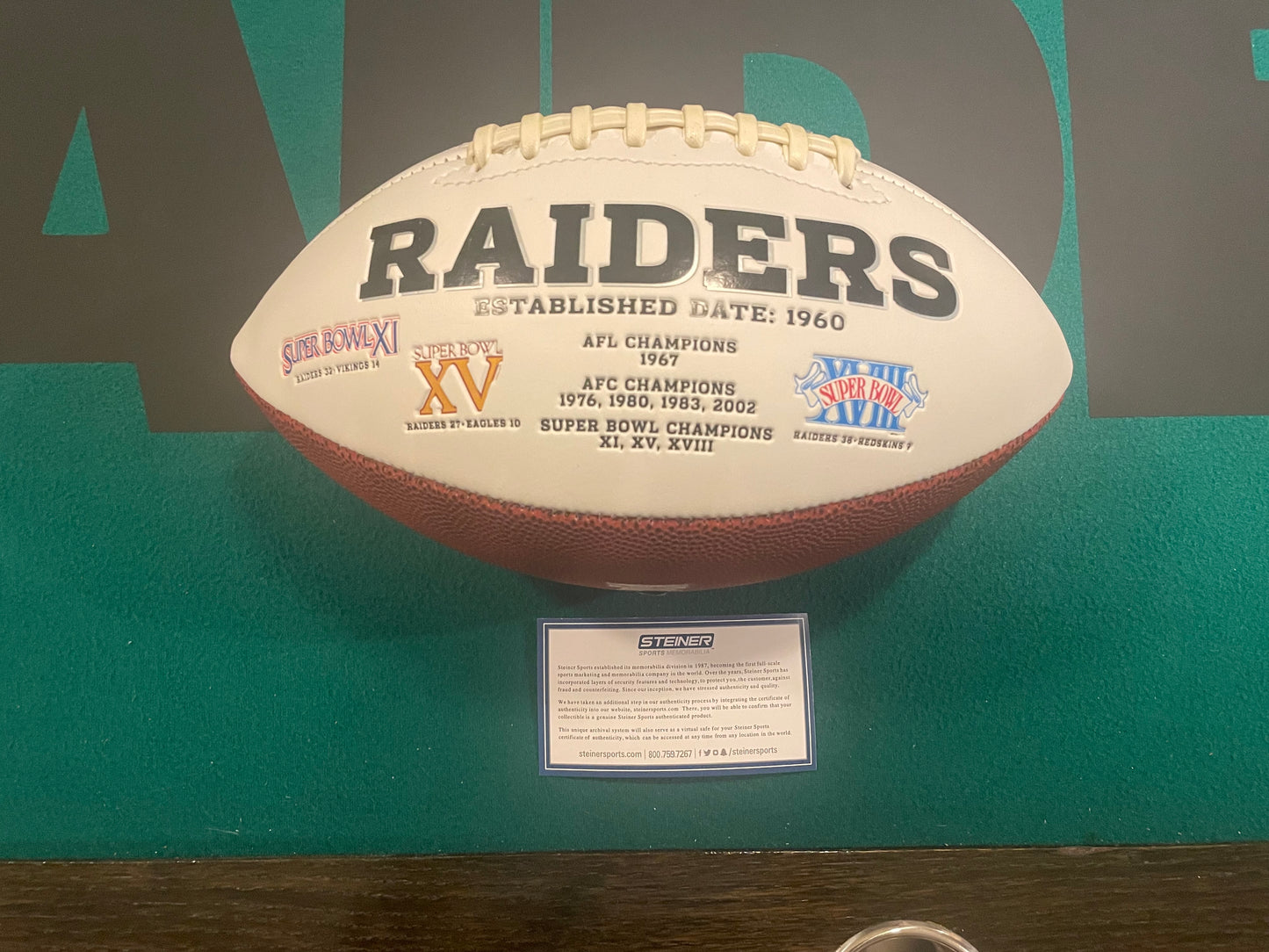 Derek Carr Autographed & Authenticated Raiders Championship Panel Football