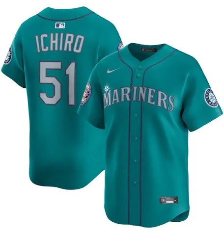 Men's Ichiro Suzuki Teal Stitched Jersey - Small up to 6XL