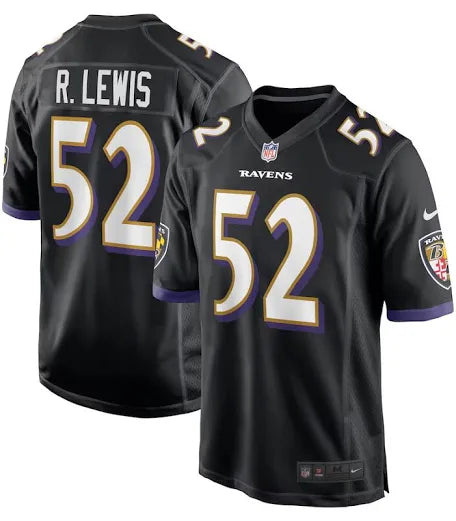 Men’s Ray Lewis Black Stitched Jersey - Small up to 6XL