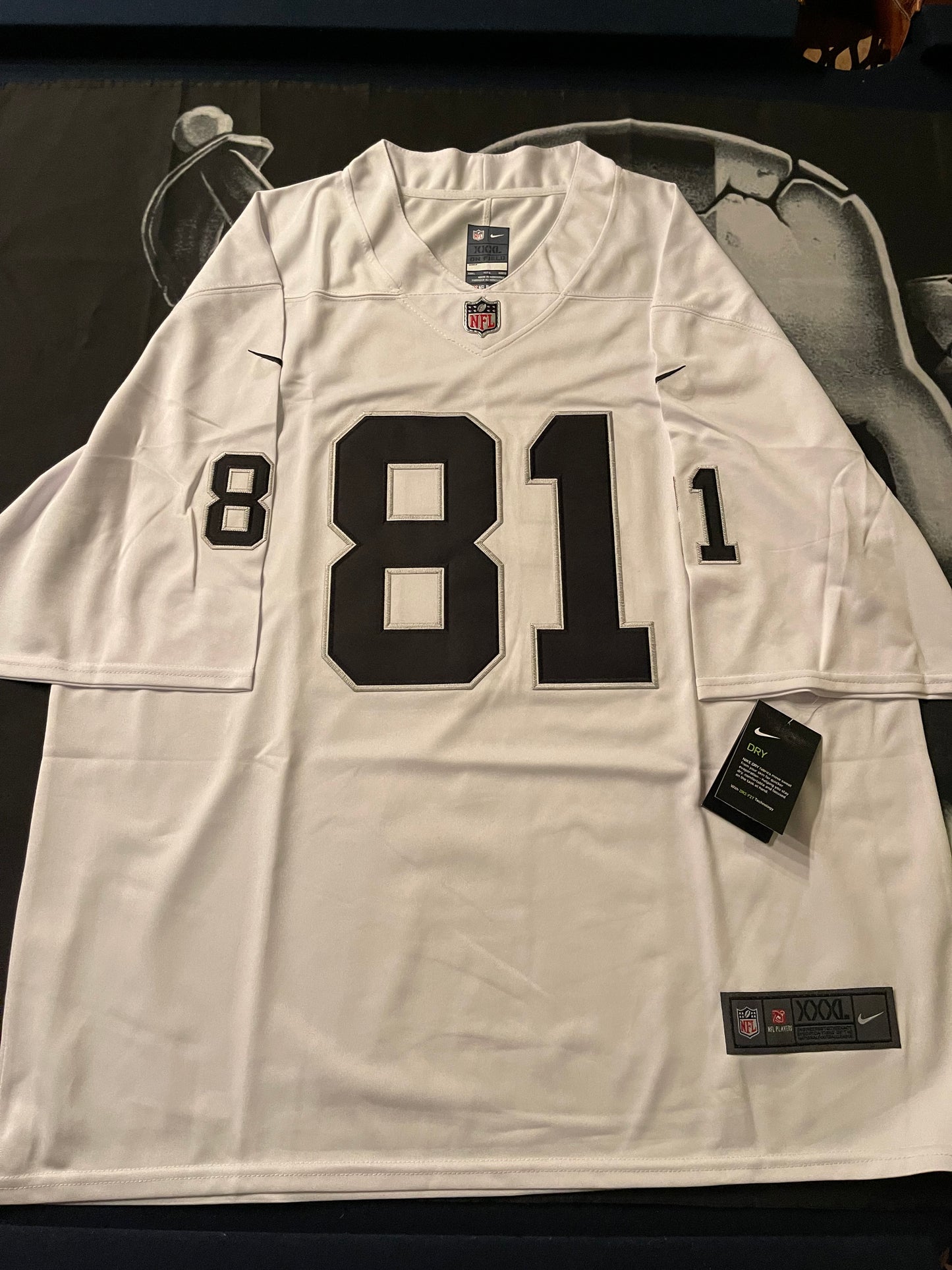 Men’s Tim Brown White Stitched Jersey - Small up to 6XL