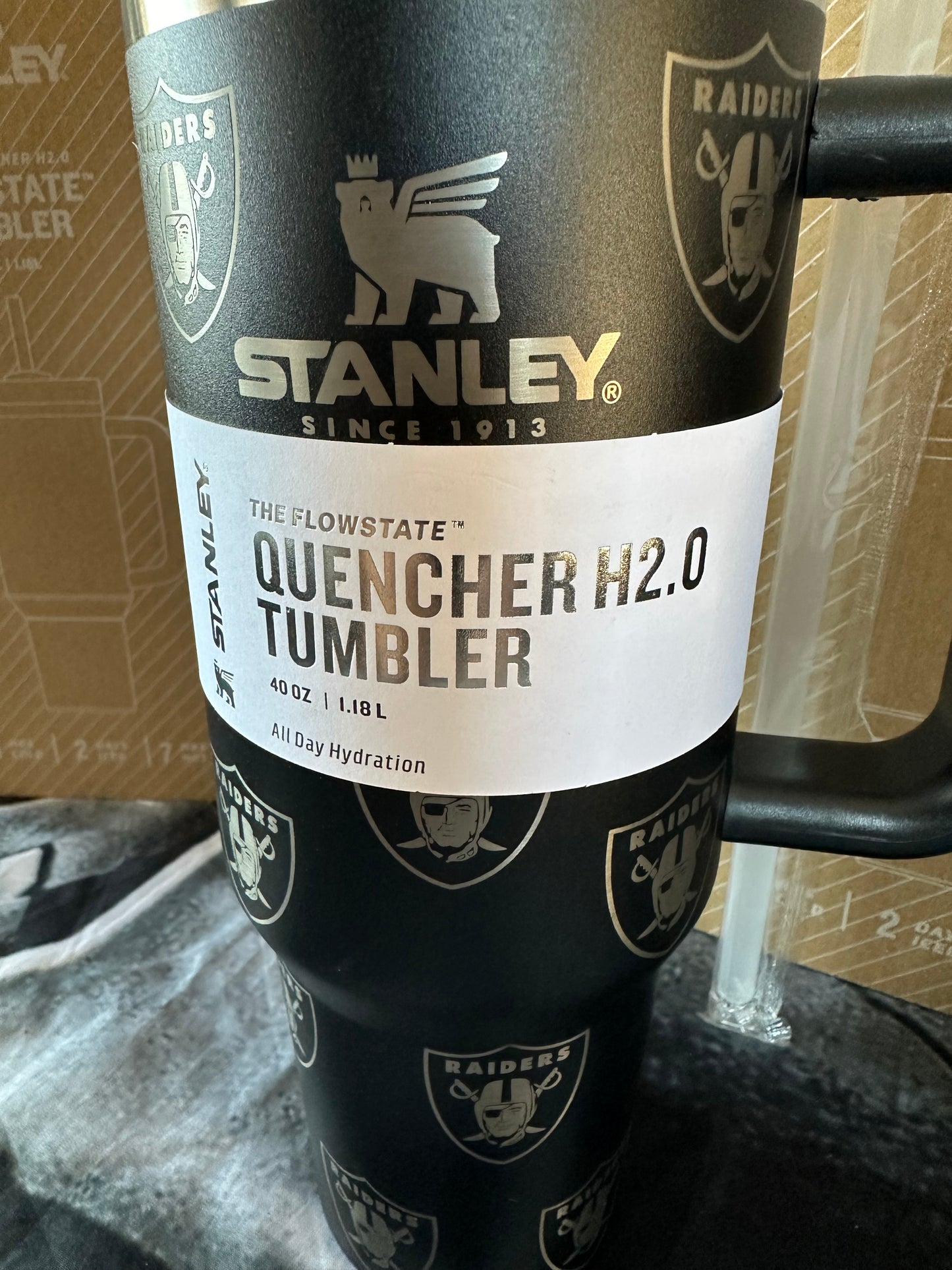Stanley RAIDERS Laser-etched 40oz Tumbler w/Straw