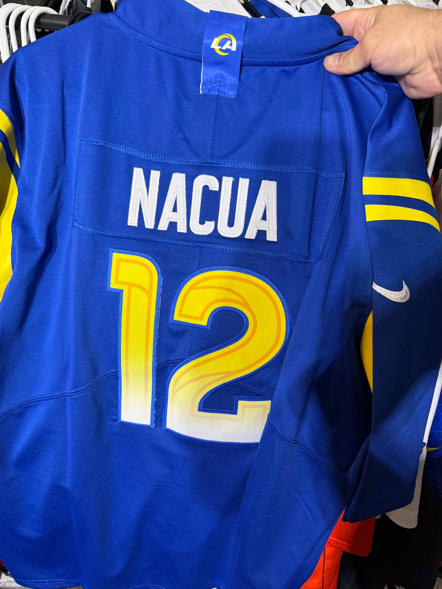 Men’s Puca Nacua Blue Stitched Jersey - Small up to 6XL