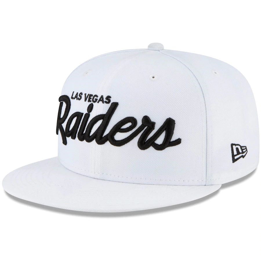 ORIGINAL RAIDERS TEXT WHITE HAT - SNAP BACK ONE SIZE FITS ALL