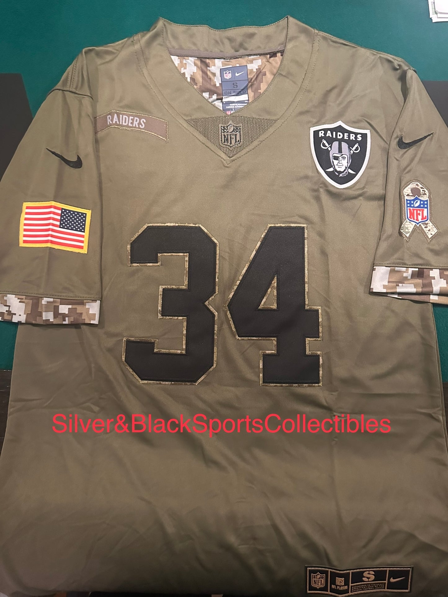 Men’s Bo Jackson Salute to Service Stitched Las Vegas Raiders Jersey (SMALL-6XL)