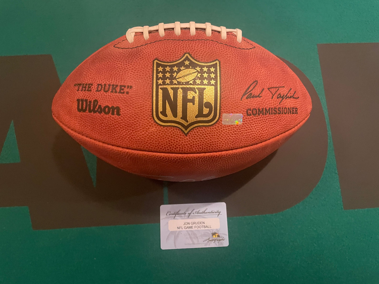 John Gruden Autographed & Authenticated “Duke Official National Football League” Football