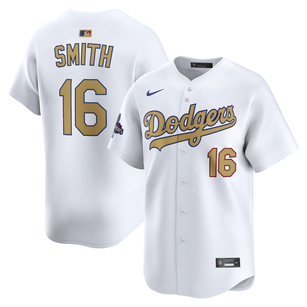 Men’s Smith Champs White And Gold Stitched Jersey - Small up to 6XL
