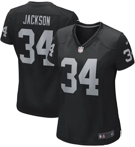 Women's Bo Jackson Black Home Stitched Jersey - Small up to 2XL