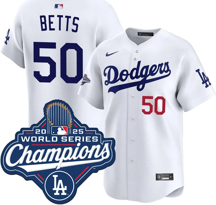 Men’s Kike Mookie Betts White Stitched Jersey - Small up to 6XL