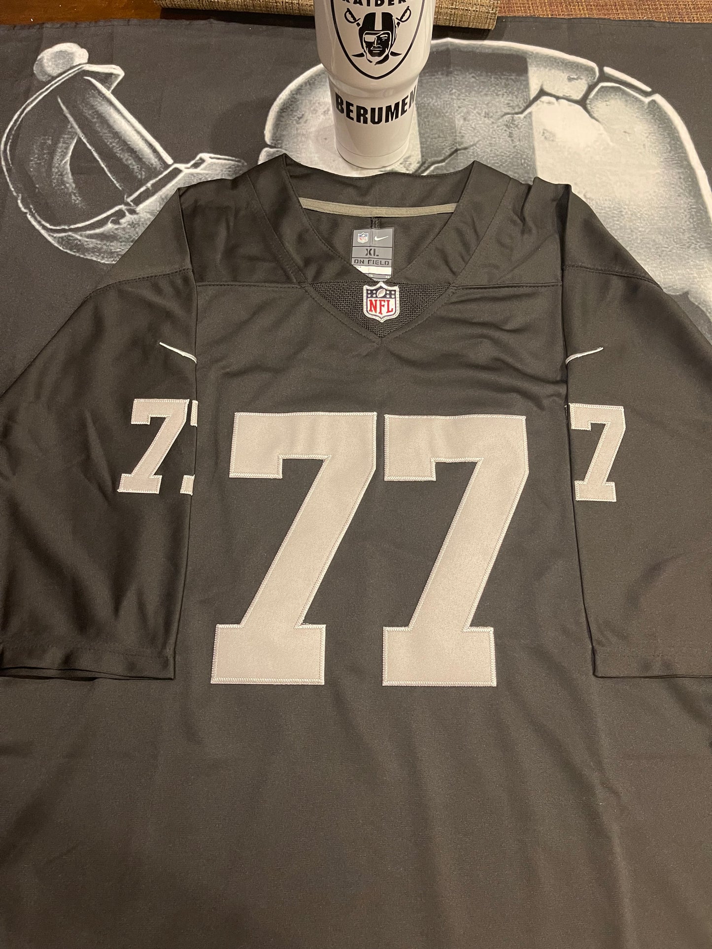 Men’s Lyle Alzado Black Stitched Jersey - Small up to 6X