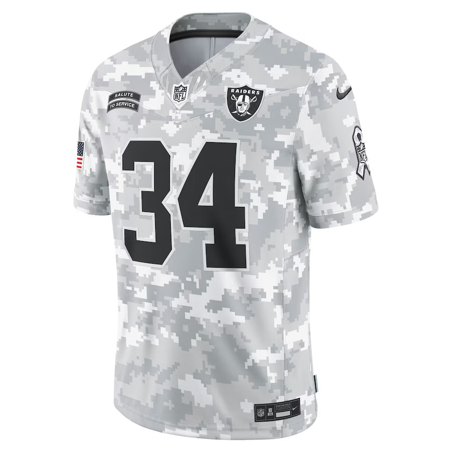 Men’s Las Vegas Raiders Arctic Salute To Service Bo Jackson Size Small up to 6XL
