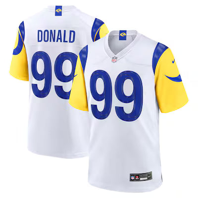 Men's Aaron Donald White Stitched Jersey - Small up to 6XL
