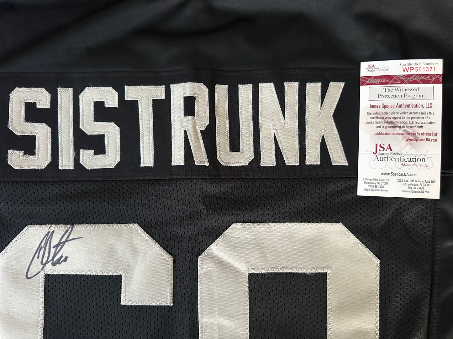 Otis Sistrunk Autographed & Authenticated Jersey COA By JSA