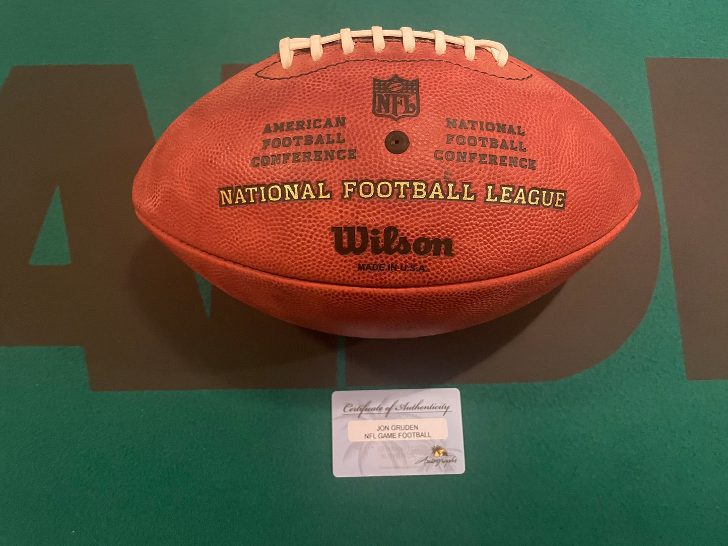 John Gruden Autographed & Authenticated “Duke Official National Football League” Football