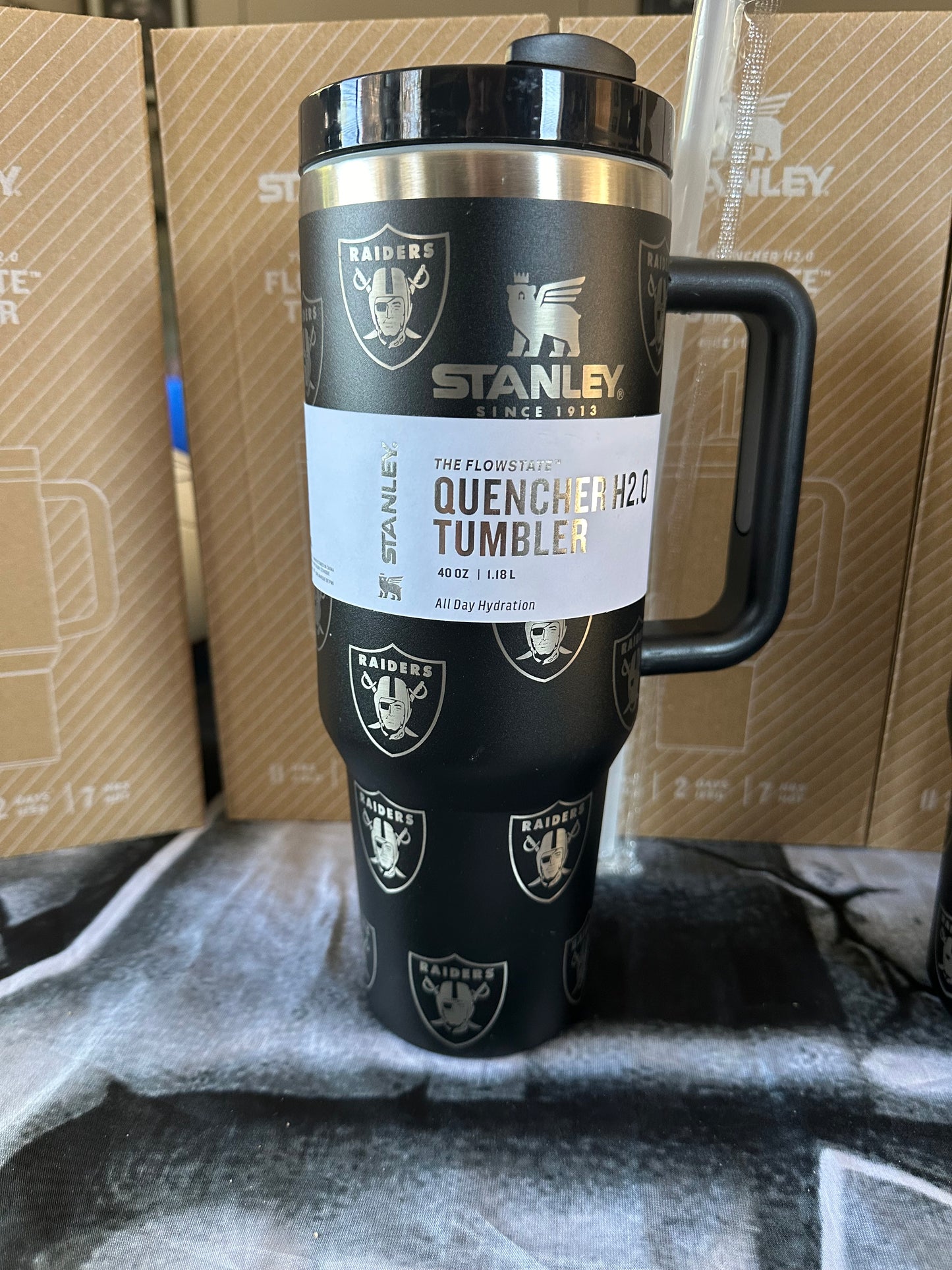 Stanley RAIDERS Laser-etched 40oz Tumbler w/Straw AND 30oz Tumbler 2pk