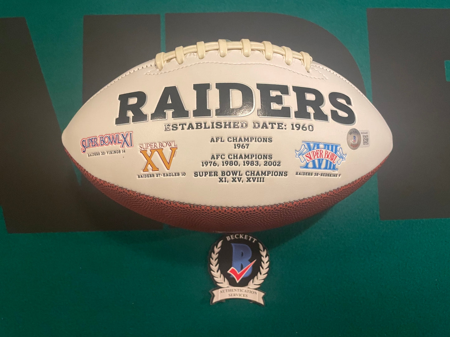 Howie Long Autographed & Authenticated Raiders Championship Panel Football