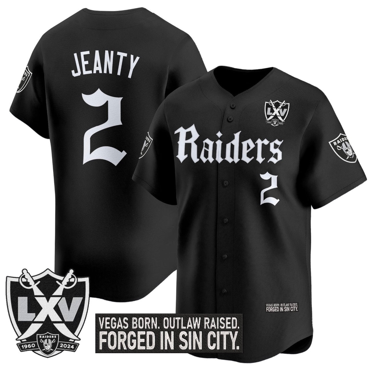 Men’s Ashton Jeanty Gothic Black Stitched Jersey - Small up to 6XL