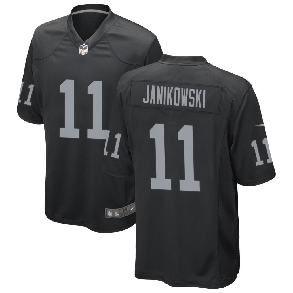 Sebastian Janikowski Home Black Stitched Jersey - Small up to 6XL