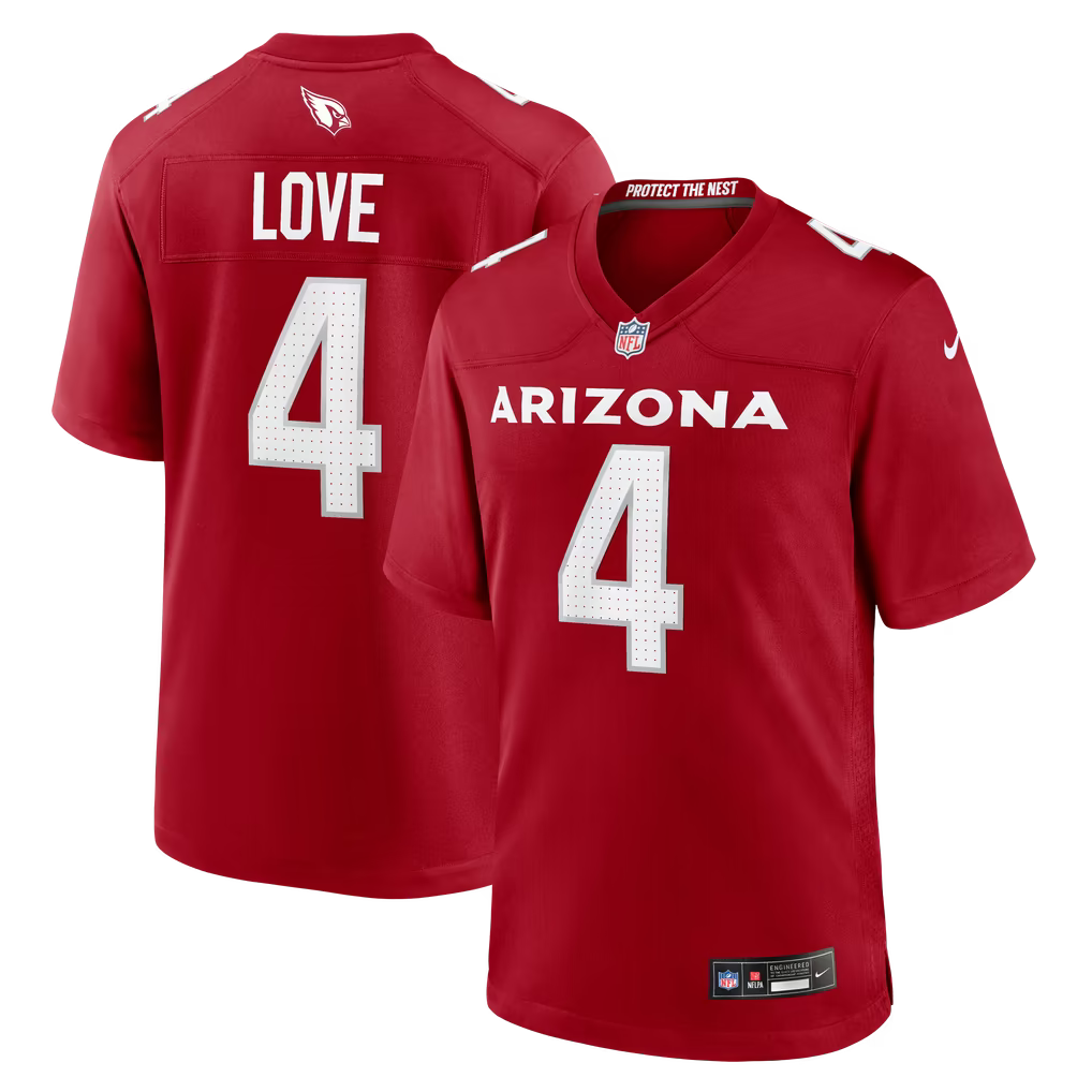 Men's Jeremiyah Love Red Stitched Jersey - Small up to 6XL