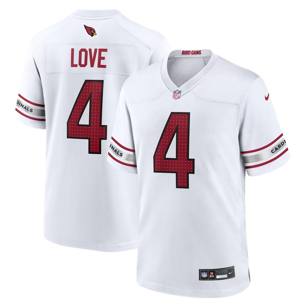 Men's Jeremiyah Love White Stitched Jersey - Small up to 6XL
