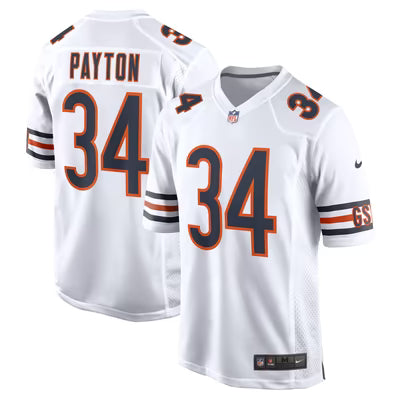 Men's Walter Payton White Jersey Stitched - Small up to 6XL