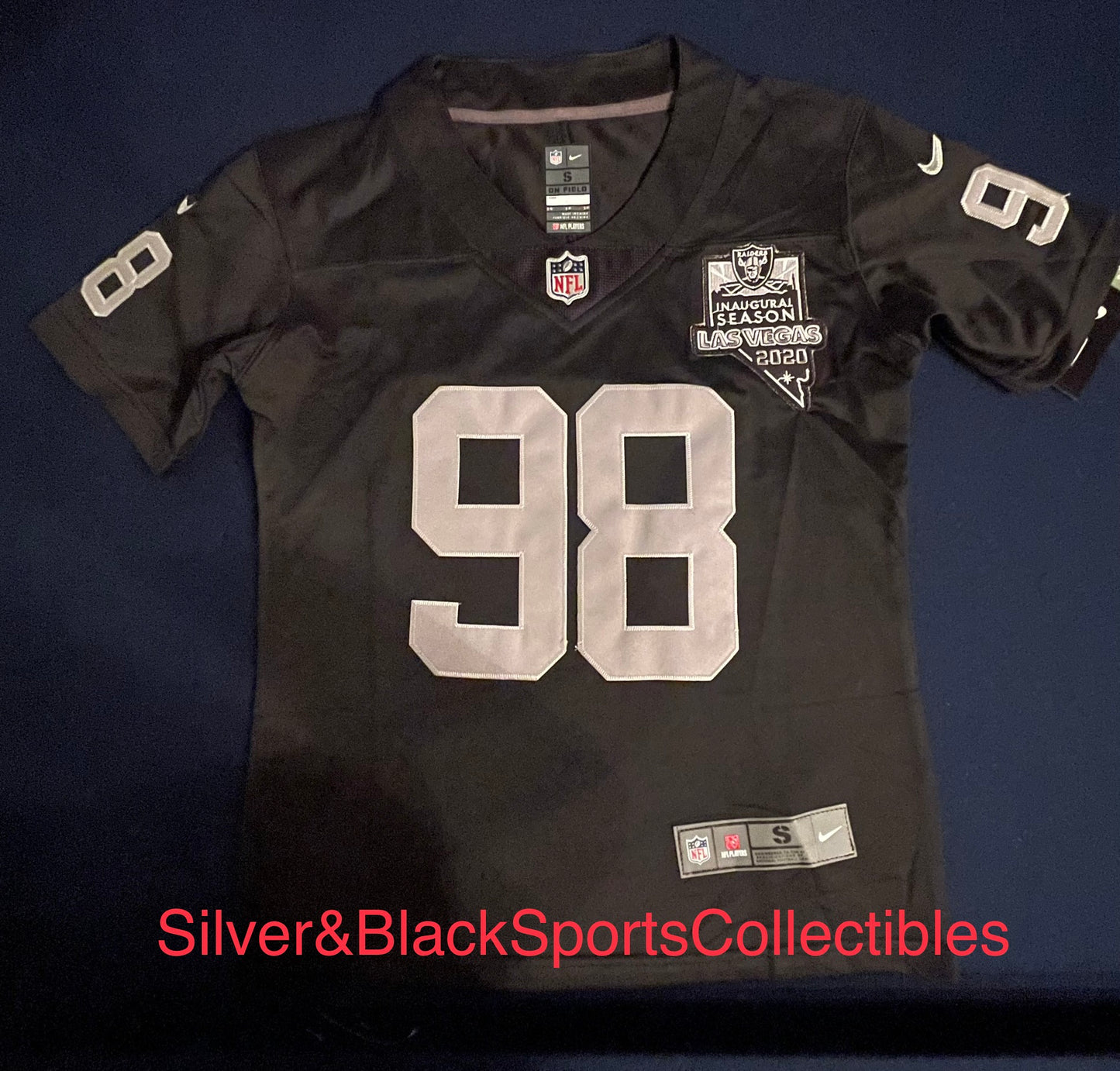 YOUTH UNISEX MAXX CROSBY LAS VEGAS RAIDERS STITCHED JERSEY (SMALL-LARGE)