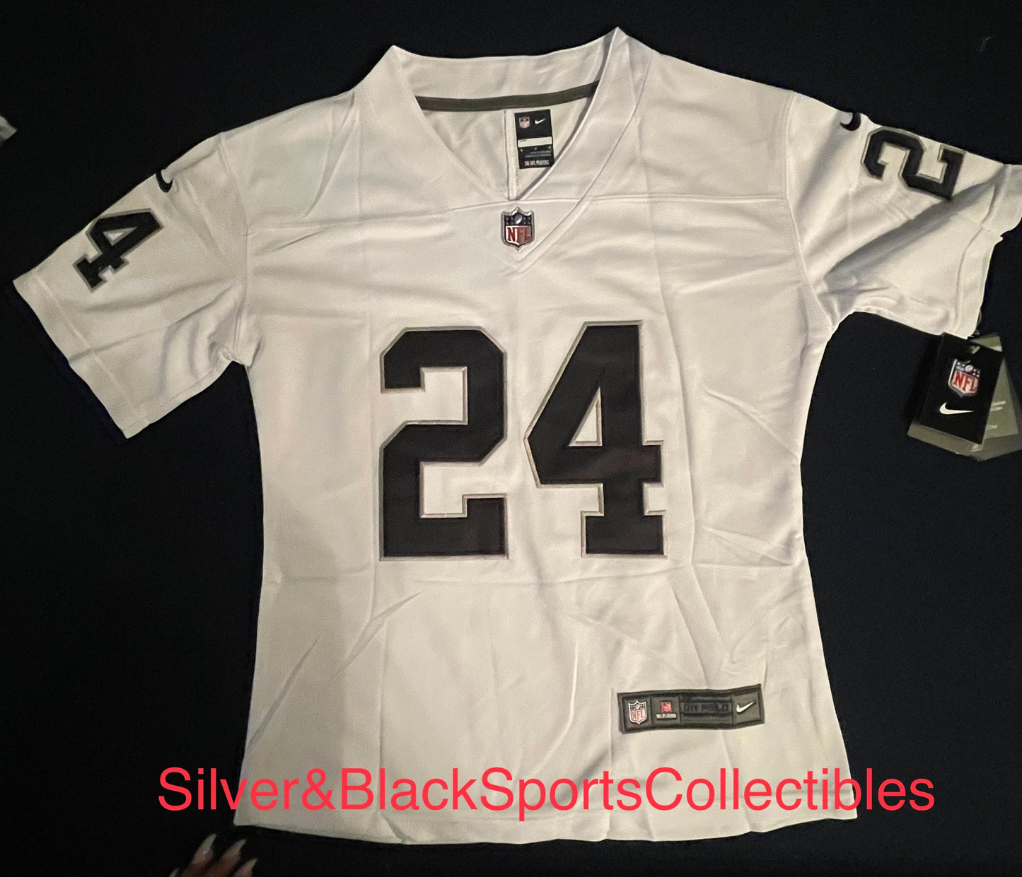 WOMEN’S CHARLES WOODSON LAS VEGAS RAIDERS STITCHED JERSEY (SMALL-2XL)