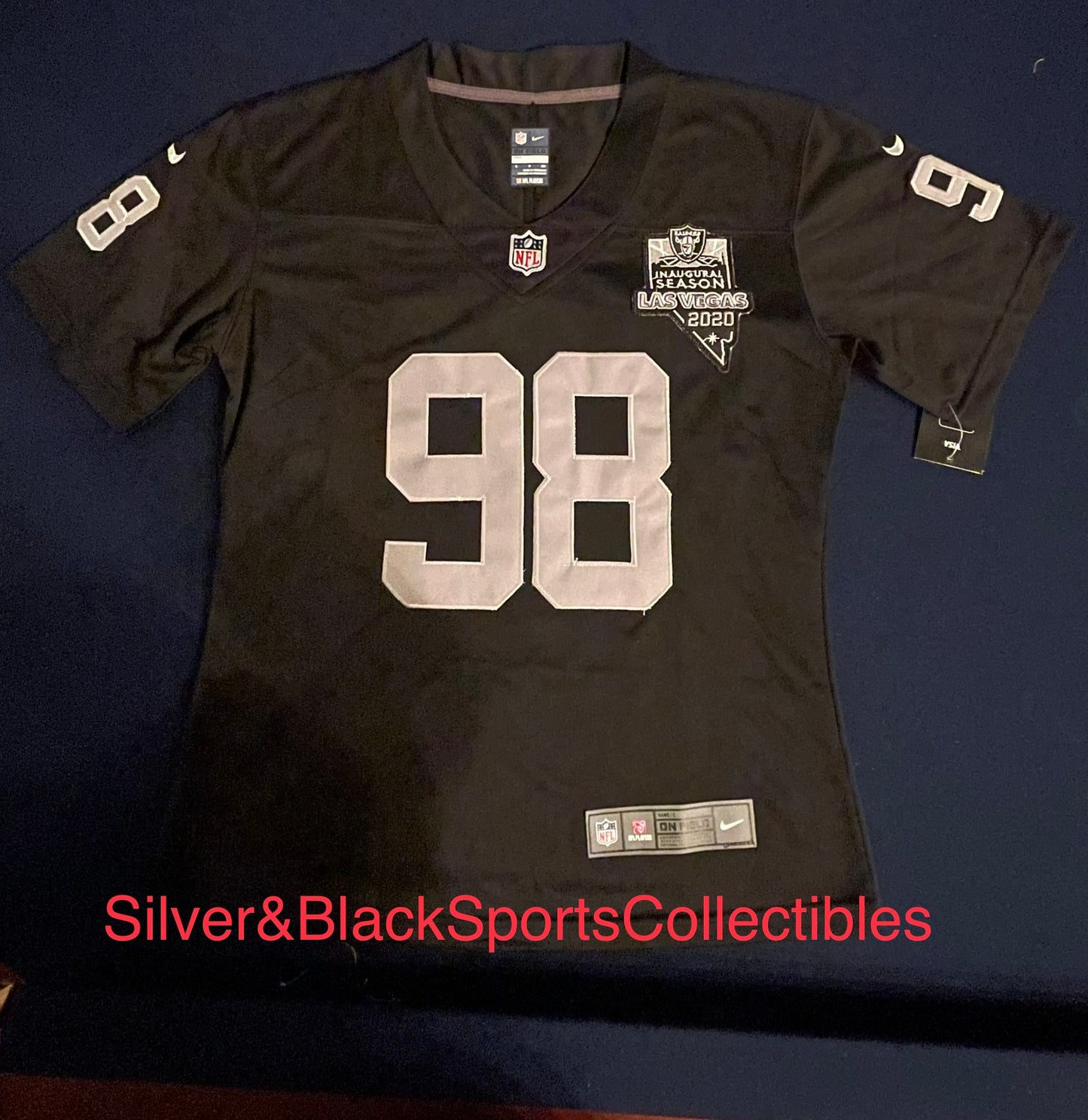 WOMEN’S LAS VEGAS RAIDERS STITCHED JERSEY SIZES S-2XL