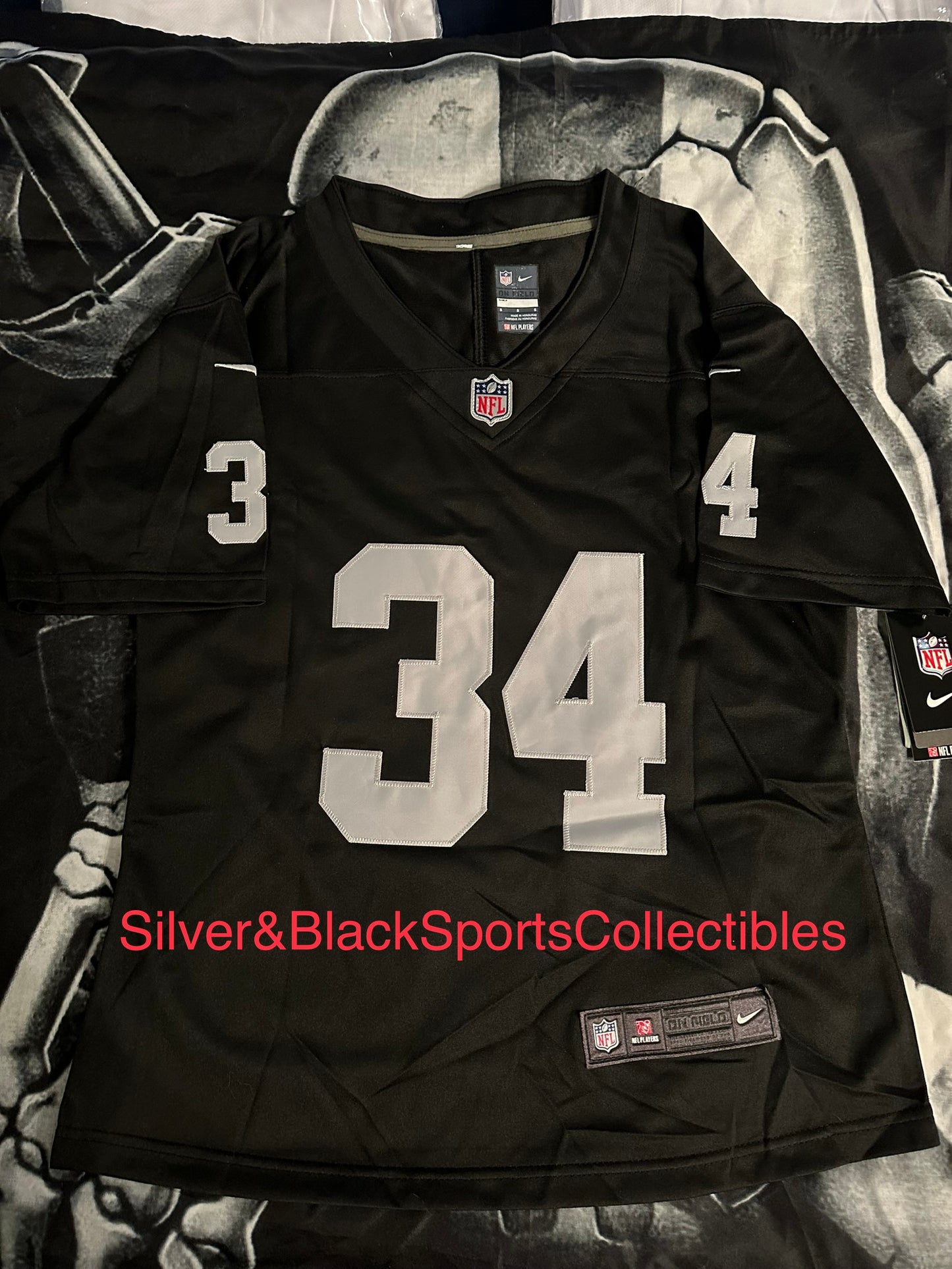 WOMEN’S BO JACKSON LAS VEGAS RAIDERS STITCHED JERSEY (SMALL-2XL)