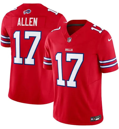 Josh Allen Bills Red Stitched Jersey - Small up to 6XL