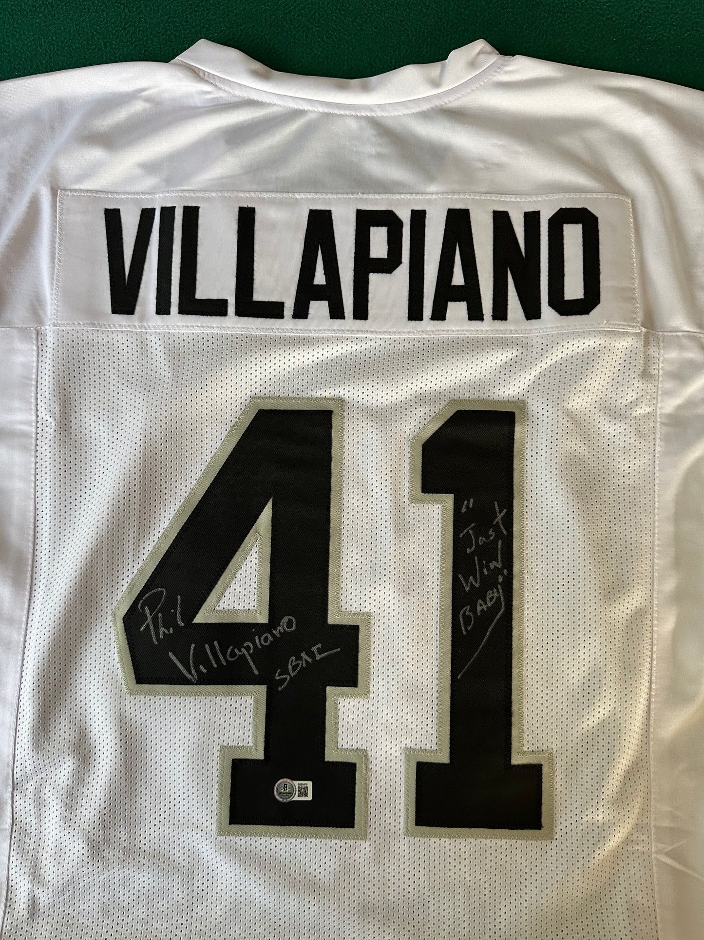 Phil Villapiano Autographed & Authenticated Jersey COA By Beckett