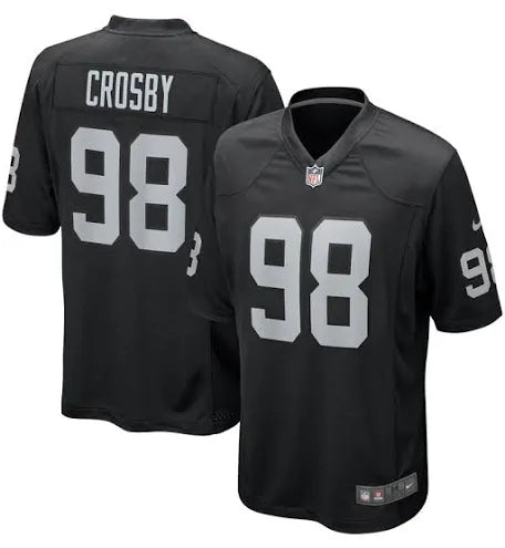 Men’s Maxx Crosby Black Stitched Jersey - Small up to 6XL