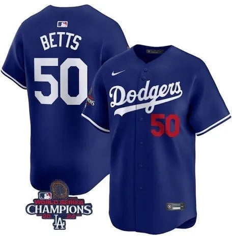 Men’s Mookie Betts Blue Stitched Jersey - Small up to 6XL