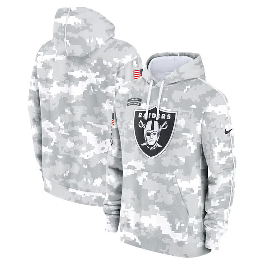 Men’s Las Vegas Raiders Arctic Salute To Service Hoodie Size Small up to 6XL