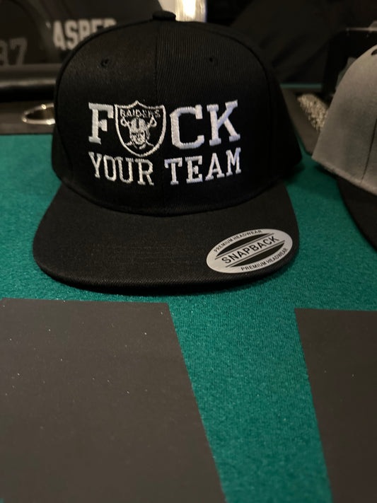 “F” YOUR TEAM HAT BLACK - SNAP BACK ONE SIZE FITS ALL