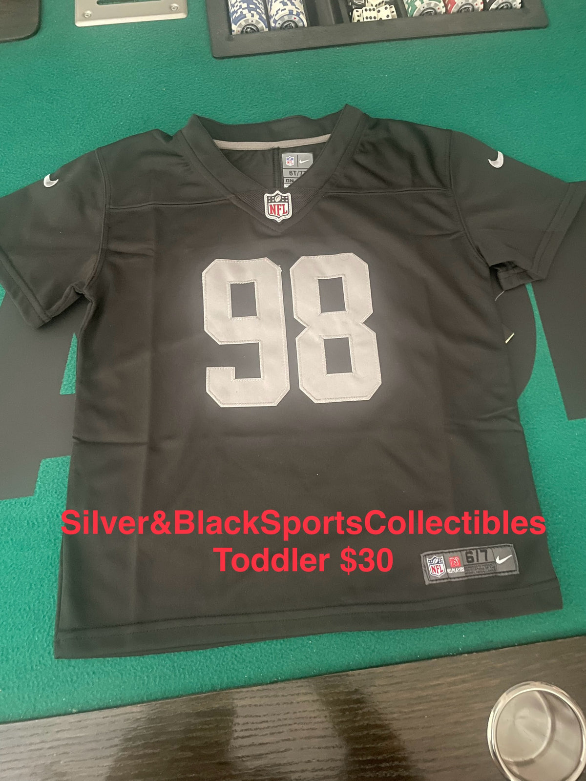 Toddler Maxx Crosby Home Black Stitched Jersey - 2T3T / 4T5T / 6T7T