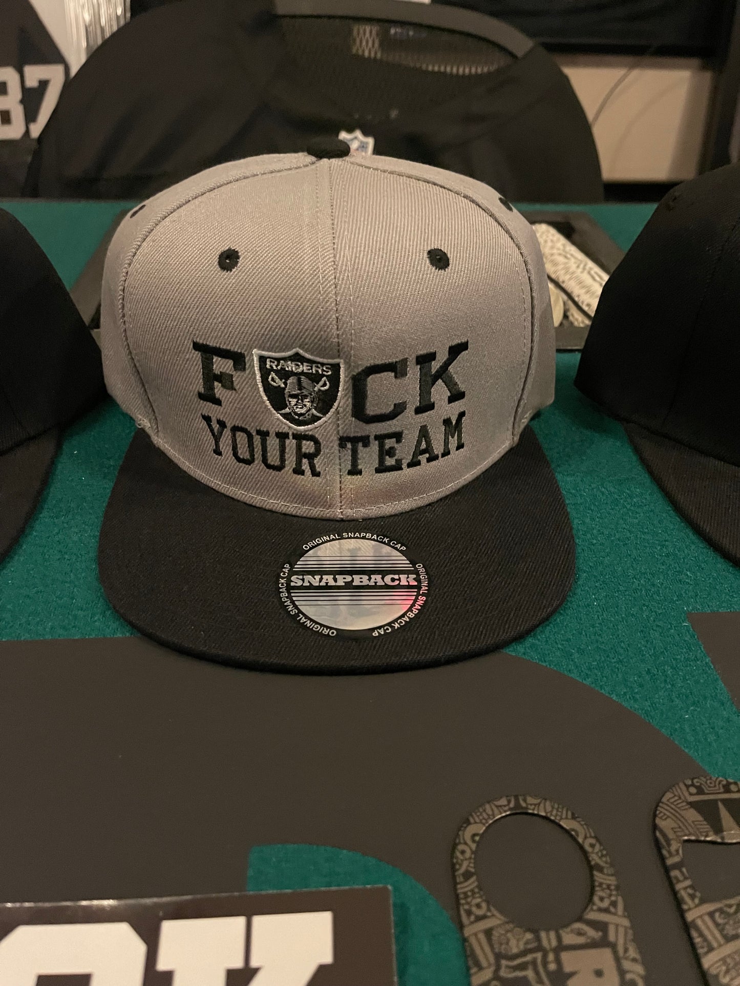 “F” YOUR TEAM HAT GREY - SNAP BACK ONE SIZE FITS ALL