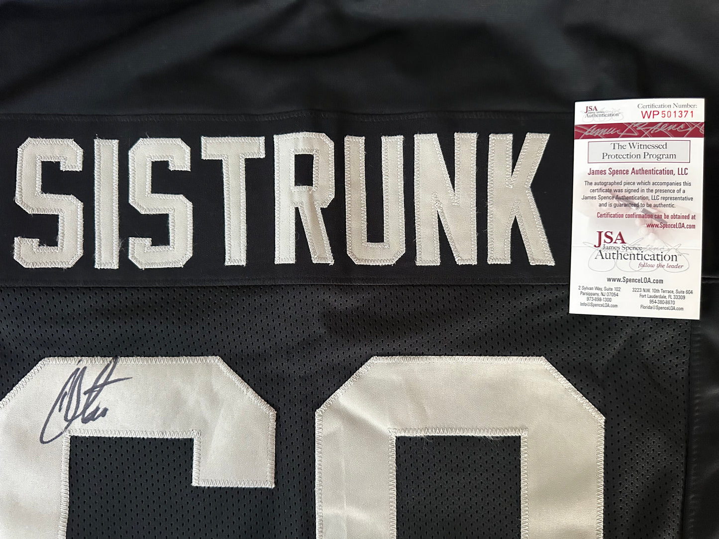 Otis Sistrunk Autographed & Authenticated Jersey COA By JSA