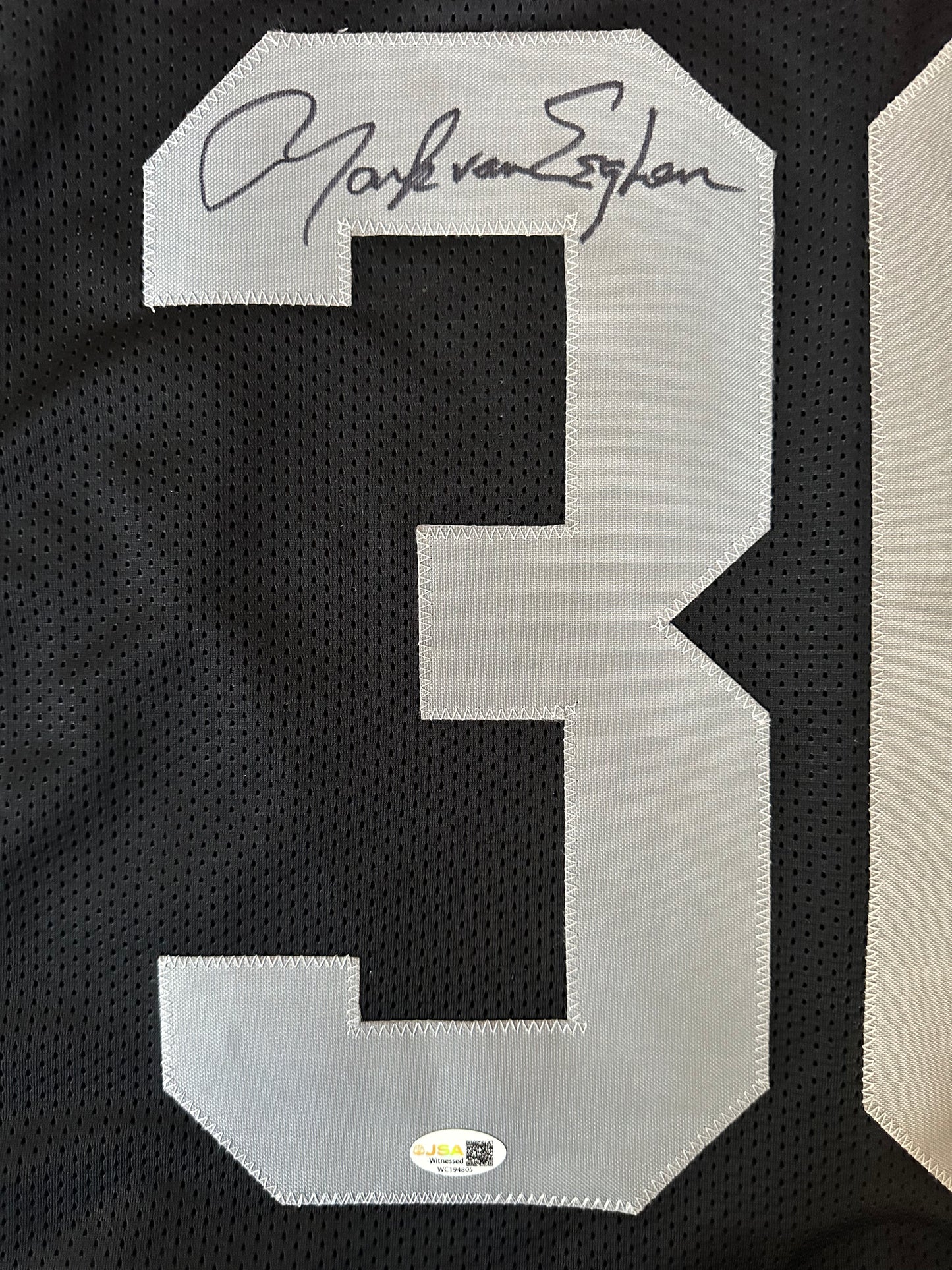 Mark Van Eeghen Autographed & Authenticated Jersey COA By JSA