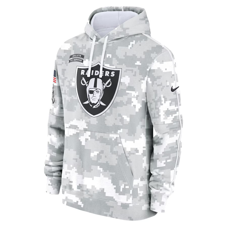 Men’s Las Vegas Raiders Arctic Salute To Service Hoodie Size Small up to 6XL