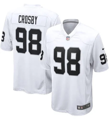 Men’s Maxx Crosby White Stitched Jersey - Small up to 6XL