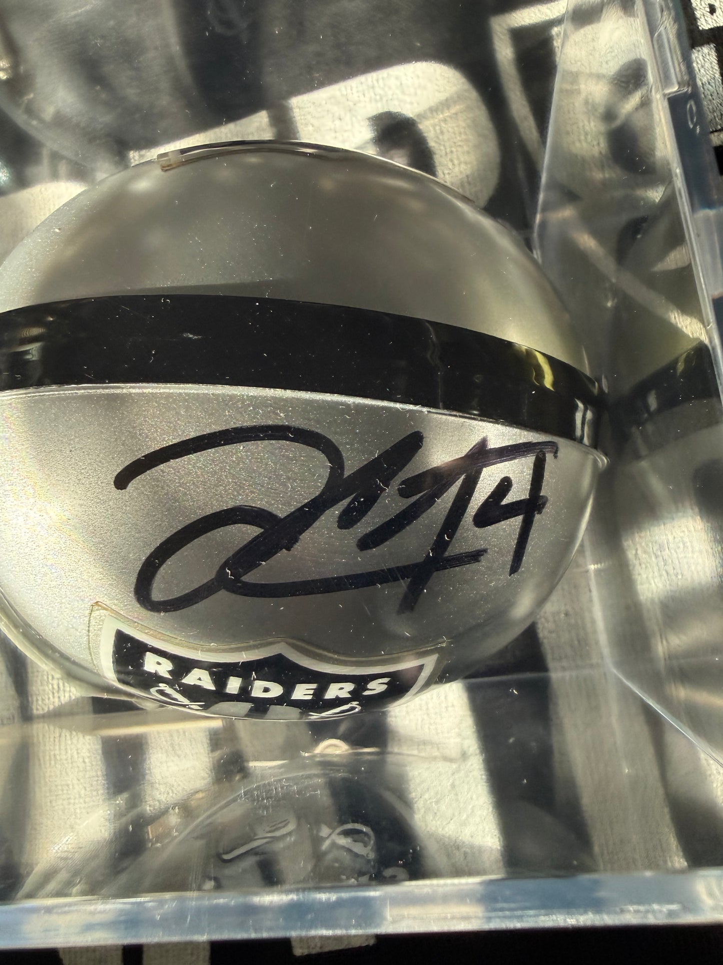 Derek Carr Autographed Mini Helmet No COA GTP (Guaranteed to Pass)