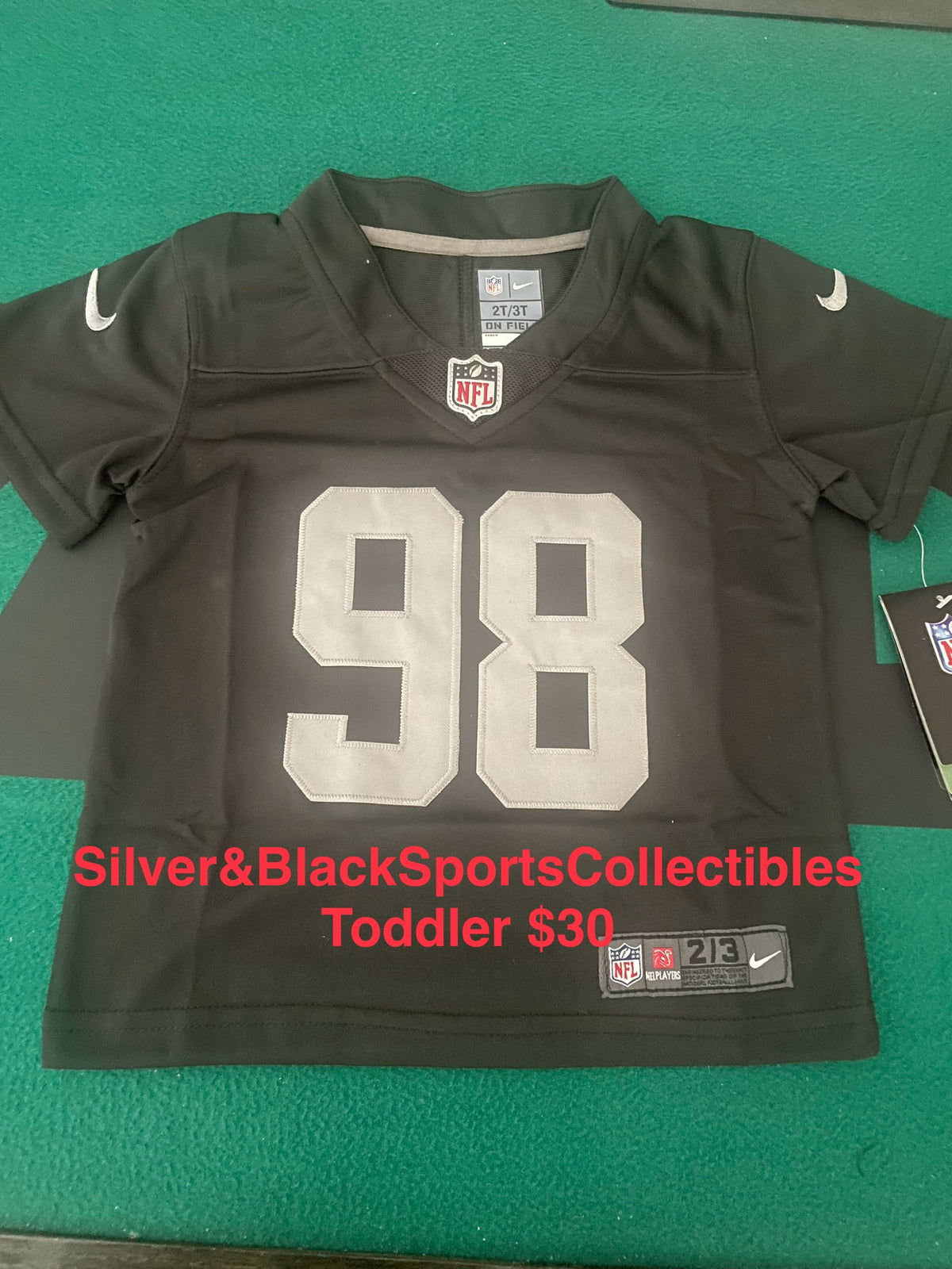 Toddler Maxx Crosby Home Black Stitched Jersey - 2T3T / 4T5T / 6T7T