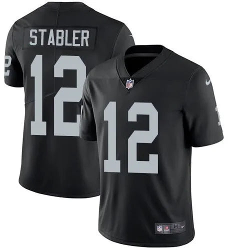 Men’s Ken Stabler Black Stitched Jersey - Small up to 6X