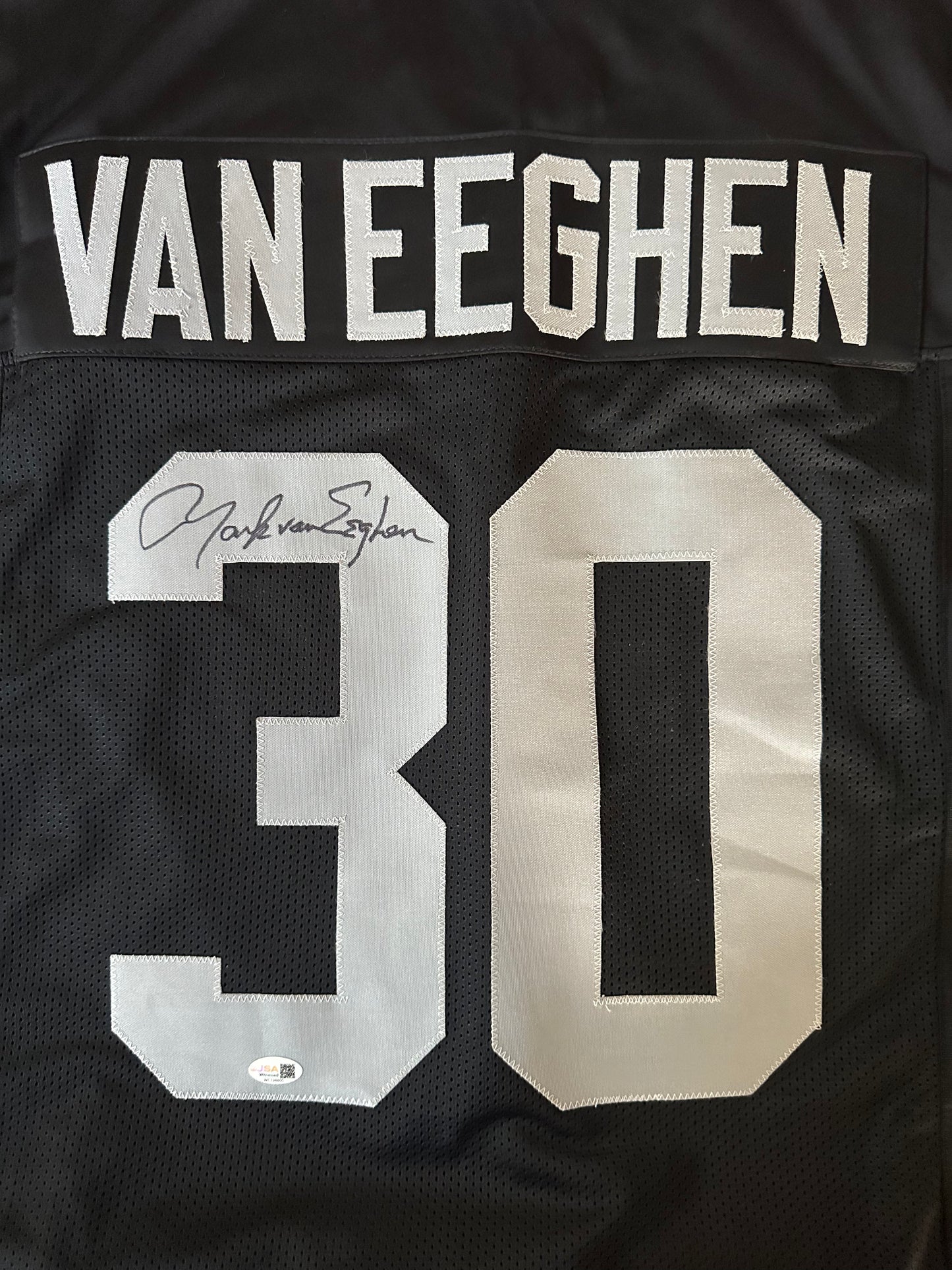 Mark Van Eeghen Autographed & Authenticated Jersey COA By JSA