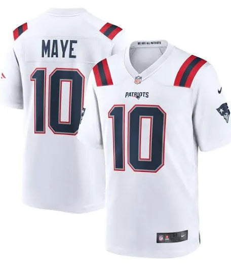 Men’s Drake Maye White Stitched Jersey - Small up to 6XL