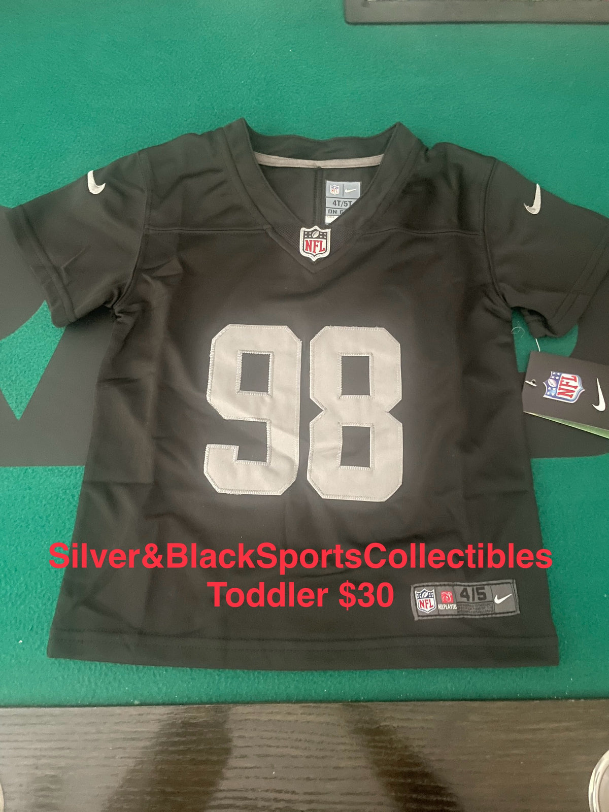 Toddler Maxx Crosby Home Black Stitched Jersey - 2T3T / 4T5T / 6T7T